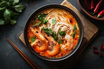 Delicious Laksa with Prawns and Herbs