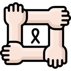 solidarity icon illustration design with filled outline