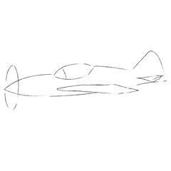 hand drawn illustration of an airplane