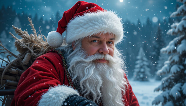 Santa in a winter wonderland