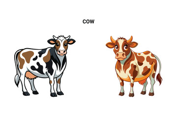 Customizable Cow Isolated Vector Illustration