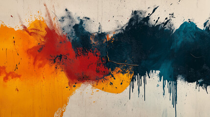Fototapeta premium Artistic spontaneity with ink smudges and bold textured compositions. 