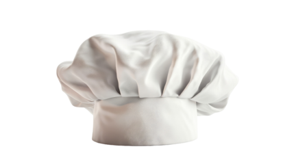 A clean white chefs hat isolated background