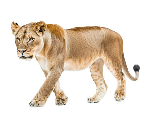 Fototapeta premium Isolated Full Body Lioness Walking