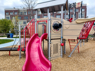 Child playground in sunny day