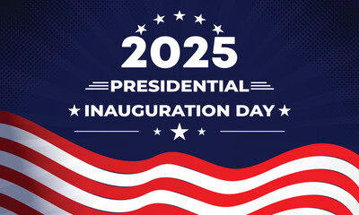 USA Presidential Inauguration Day Vector Illustration January 20 with USA Flag. Day of Patriotic Presidential Inauguration United States of America with Stars