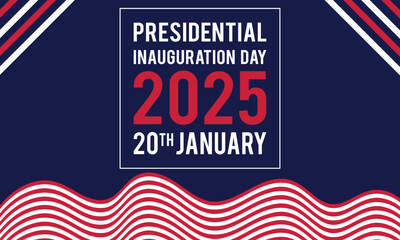 USA Presidential Inauguration Day Vector Illustration January 20 with USA Flag. Day of Patriotic Presidential Inauguration United States of America with Stars