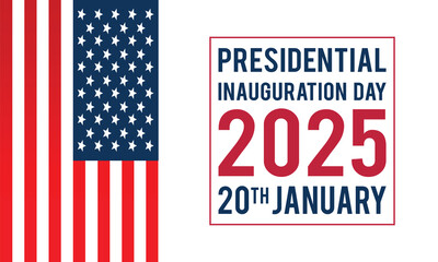 USA Presidential Inauguration Day Vector Illustration January 20 with USA Flag. Day of Patriotic Presidential Inauguration United States of America with Stars