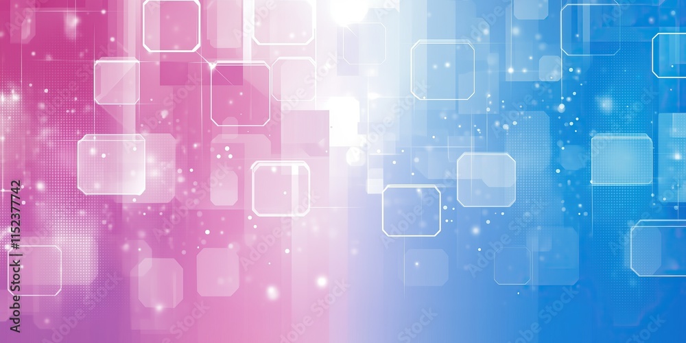 Aufkleber abstract tech background with pink and blue glowing squares and soft light effects