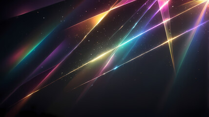 Cosmic Spectrum: Abstract art featuring vibrant, multicolored light streaks on a dark background.  A captivating visual display of energy and dynamism. 