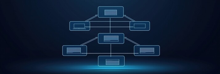 Networked devices visualized as diagram hierarchical structure Ideal for technology data connection concepts