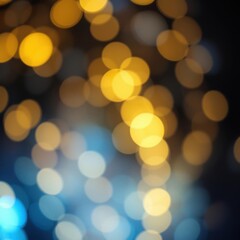 bokeh lights, warm golden glow, cool blue tones, defocused circles, abstract background, soft blur, festive atmosphere, night photography, macro lens effect, dreamy ambiance, luminous spheres, depth o