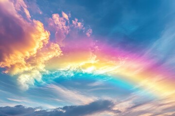 Obraz premium colorful clouds and rainbow in the sky