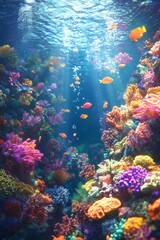 Naklejka premium Diversity and Harmony in Coral Reefs