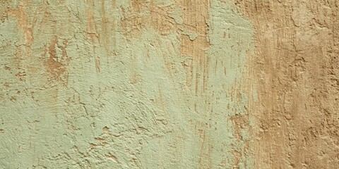 Obraz premium Dark sage green khaki brown wall texture background. Paint. Rough brush strokes. Old scratched, uneven, dirty and distressed surface. Up close.
