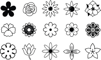 Creative Vector Flowers Bundle for Designers
