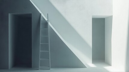 Fototapeta premium A minimalistic still life with a paper ladder