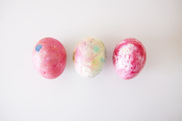 Easter eggs. Traditional Easter decoration and food.