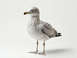 seagull standing on a white background