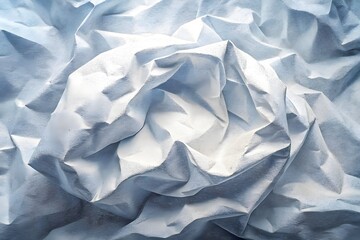 Obraz premium Textured White Blue Abstract Crumpled Paper Background Design Art