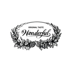 black and white wonderful logo design