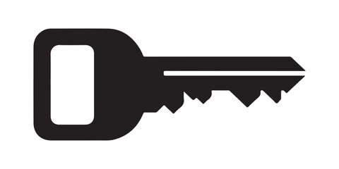 A simple, elegant silhouette of an ornate key, perfect for representing security, unlocking, or morden key themes.