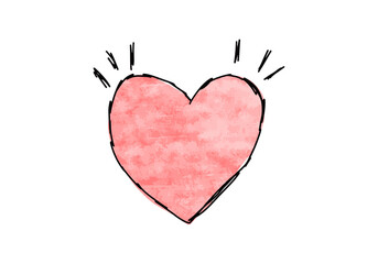 Watercolor doodle of a heart. Vector illustration.