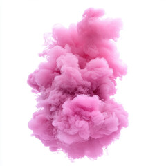 pink smoke isolated on white background 