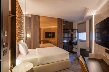 interior of a modern hotel bedroom