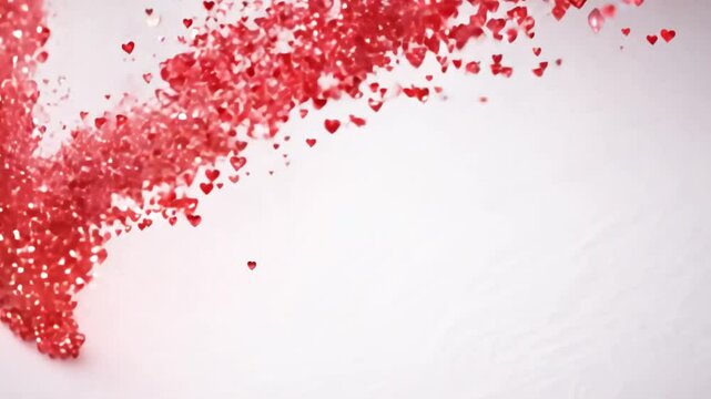 Red hearts rain down in this charming Valentine's Day illustration. Ideal for romance, weddings, and love day.