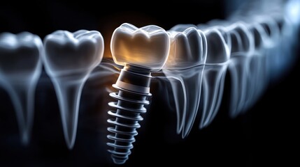 Dental implant replacing missing tooth in jaw.