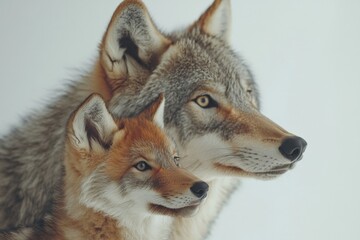 Obraz premium coyote and fox portrait