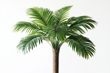 Obraz premium a green palm tree against a white background