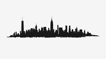 Naklejka premium City skyline border isolated on white or transparent background