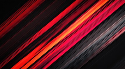 Obraz premium Abstract lines in red and black create a dynamic visual effect.