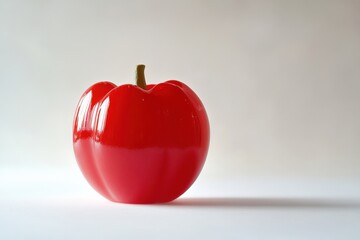 Obraz premium a glossy red bell pepper on a white surface