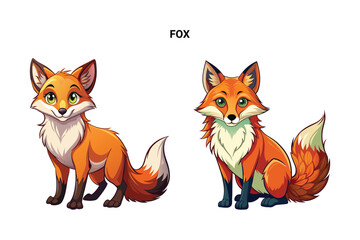 Customizable Fox Isolated Vector Illustration