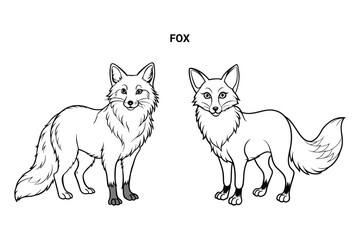 Editable Fox Isolated Outline Vector Illustration