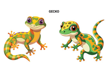 Customizable Gecko Isolated Vector Illustration