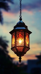 Calm Ramadan Lantern Glowing with Joy