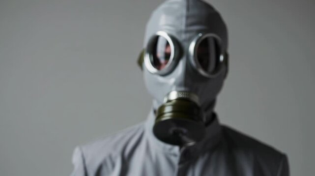person in gas mask
