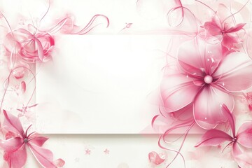 pink background with flowers
