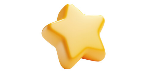 Obraz premium Yellow star shaped object isolated on transparent background