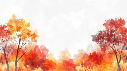 Fototapeta premium The delicate brushstrokes create a soft, flowing effect, with the trees gently swaying in the breeze. 