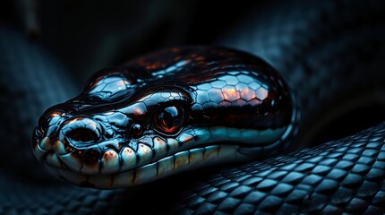 Fototapeta premium Close-Up Nature Photography of a Snake in Vibrant Colors and Natural Habitat