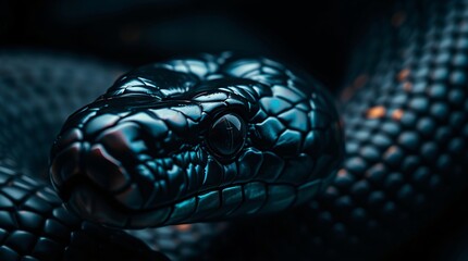 Fototapeta premium Close-Up Nature Photography of a Snake in Vibrant Colors and Natural Habitat