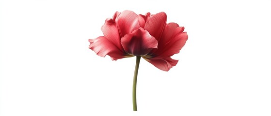 Single pink flower on a white background