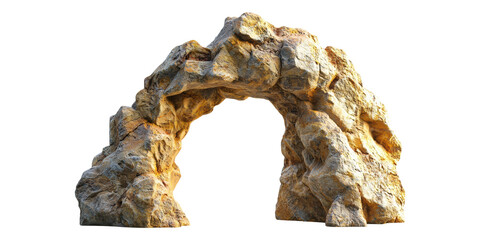 Natural rock arch formation isolated on transparent background