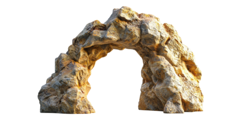 Natural rock arch formation isolated on transparent background