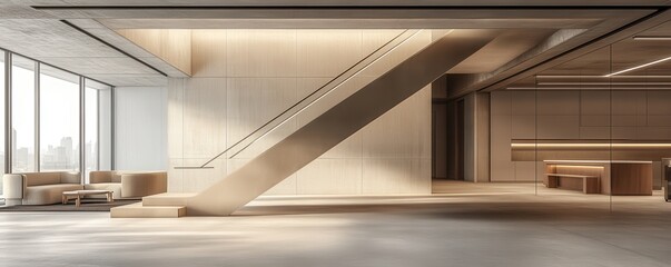Modern office stairway with minimalistic design
